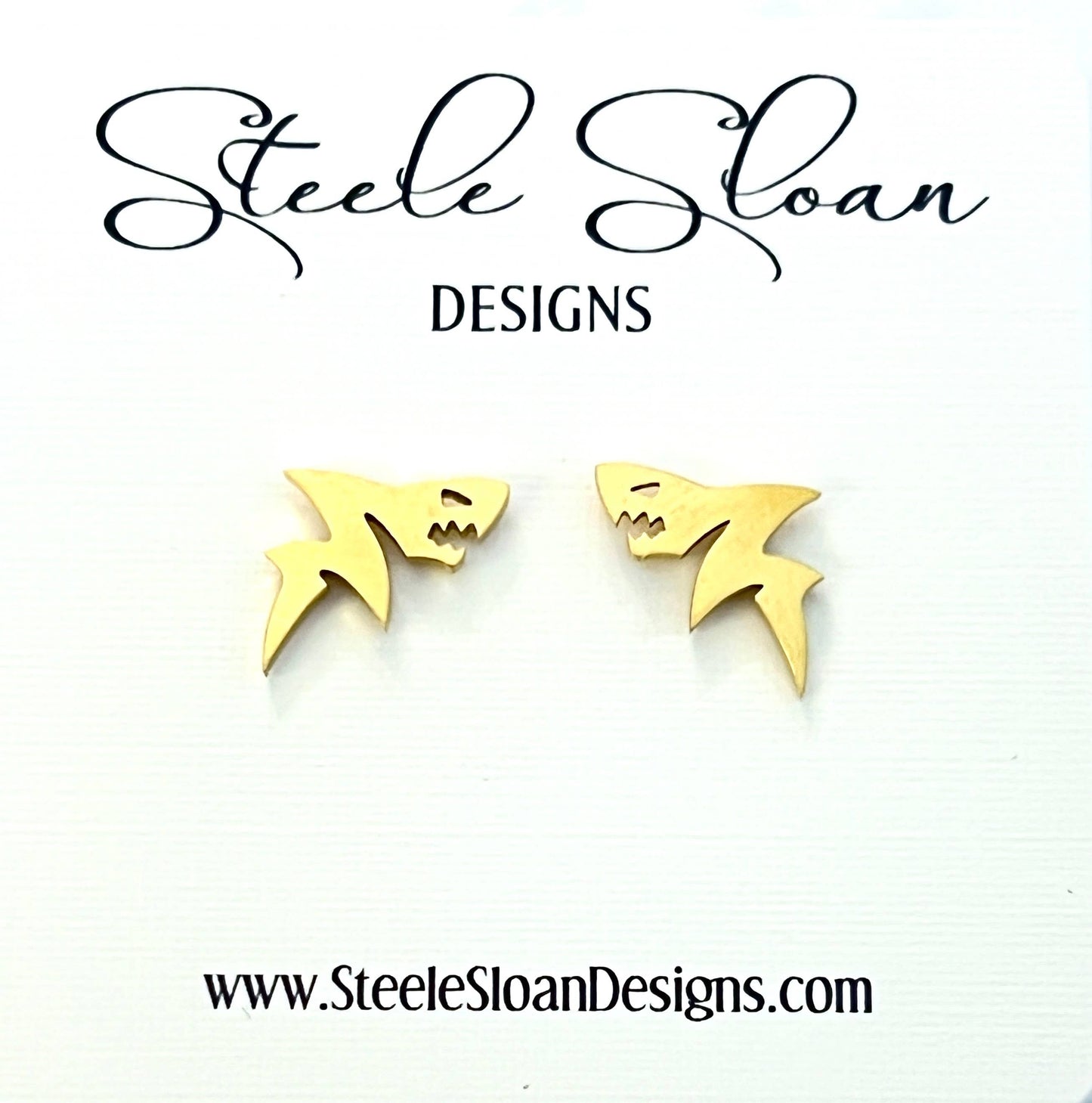 Ole Miss Fins Up Shark Earrings