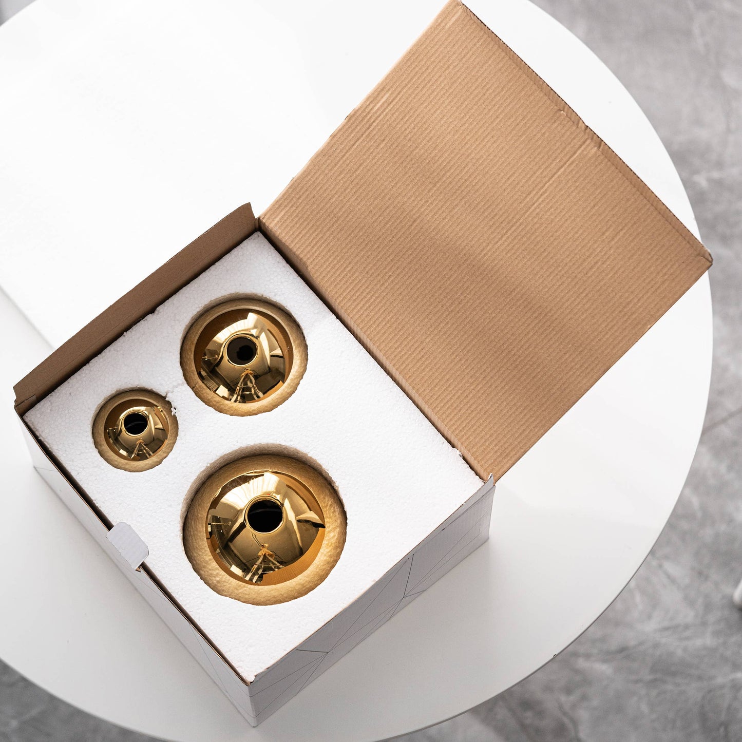 Gold Globe Vase Set of 3, Round Vase Home Decor, Bud Vase