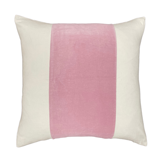 22x22 Velvet Panel Pillow - Pink