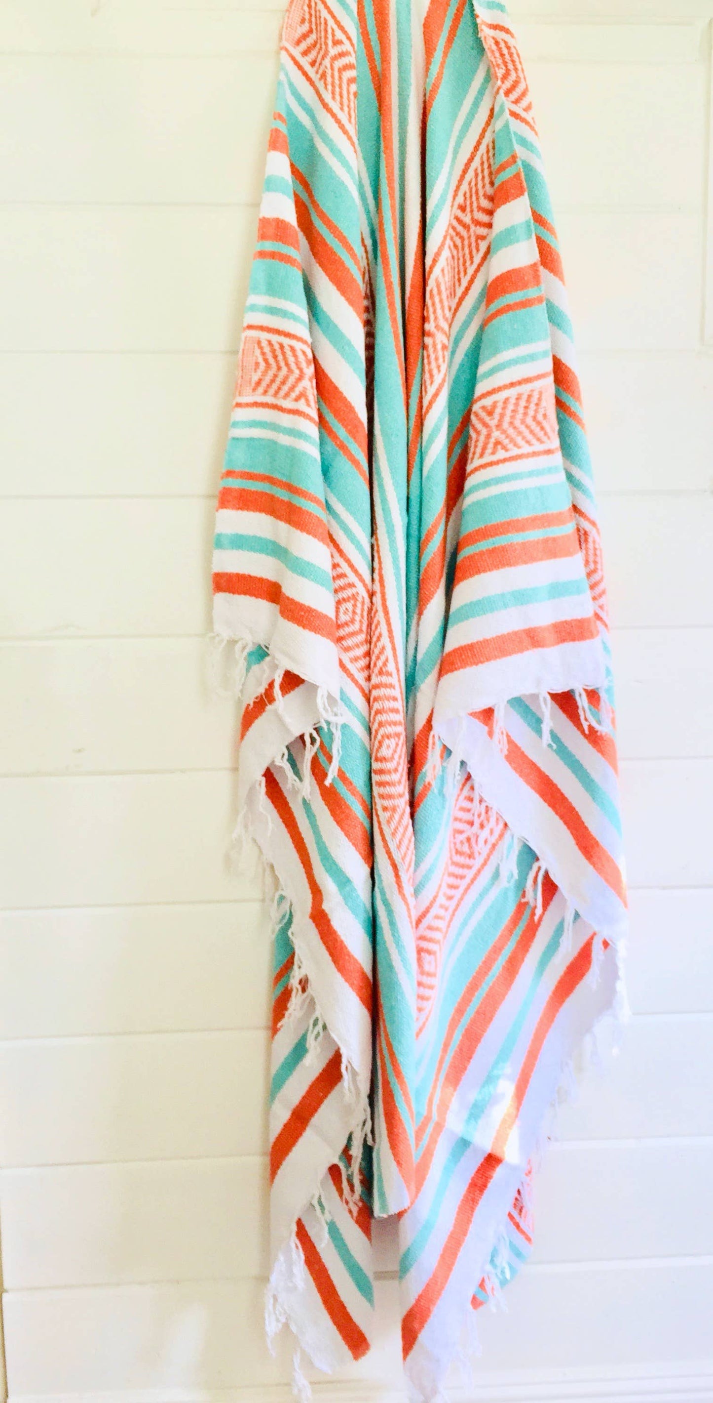 Creamsicle Throw Blanket - Mexican Blanket - Beach Towel