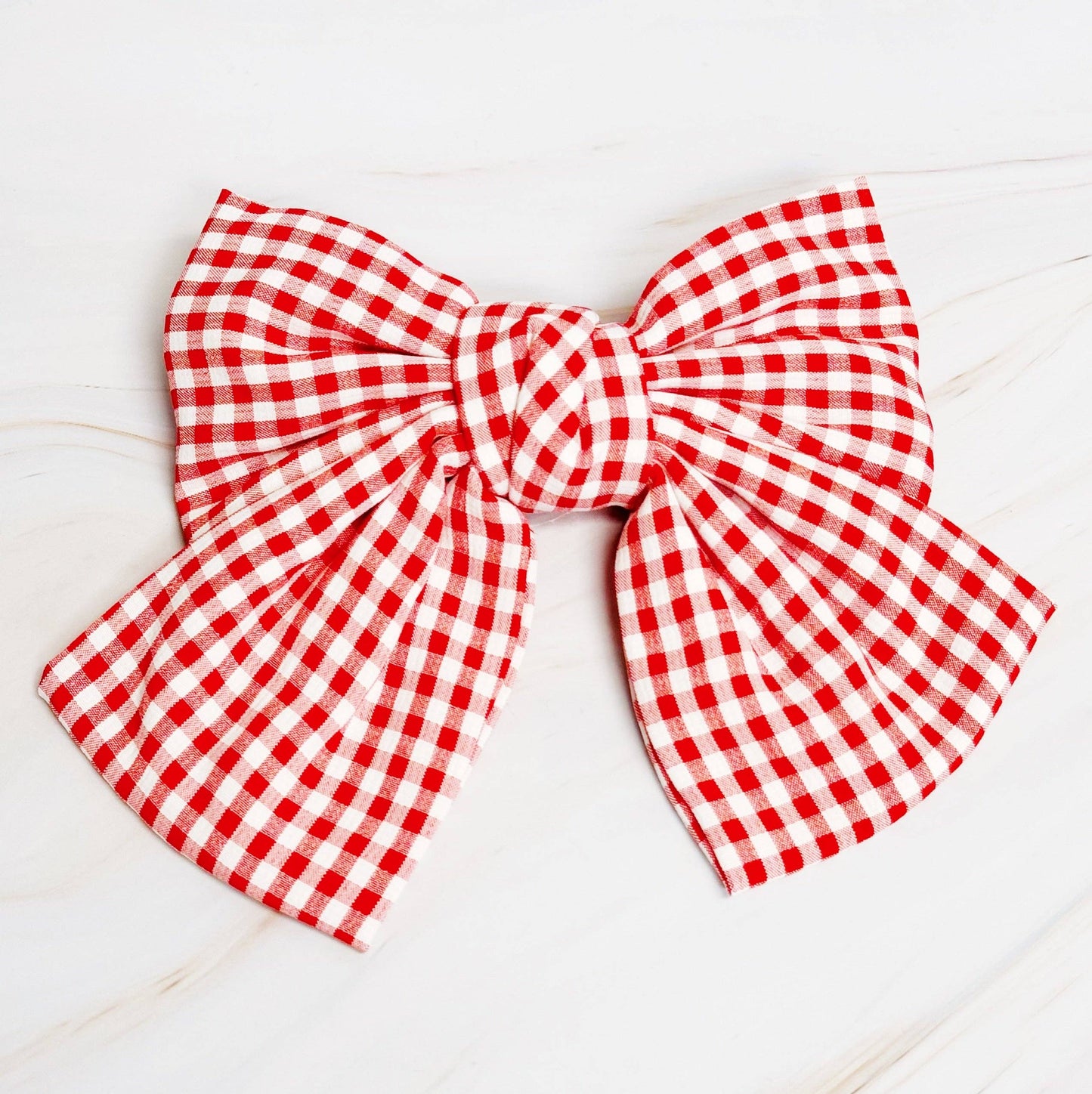 Gingham Bow Pretty Bow Hair Clip: Blue