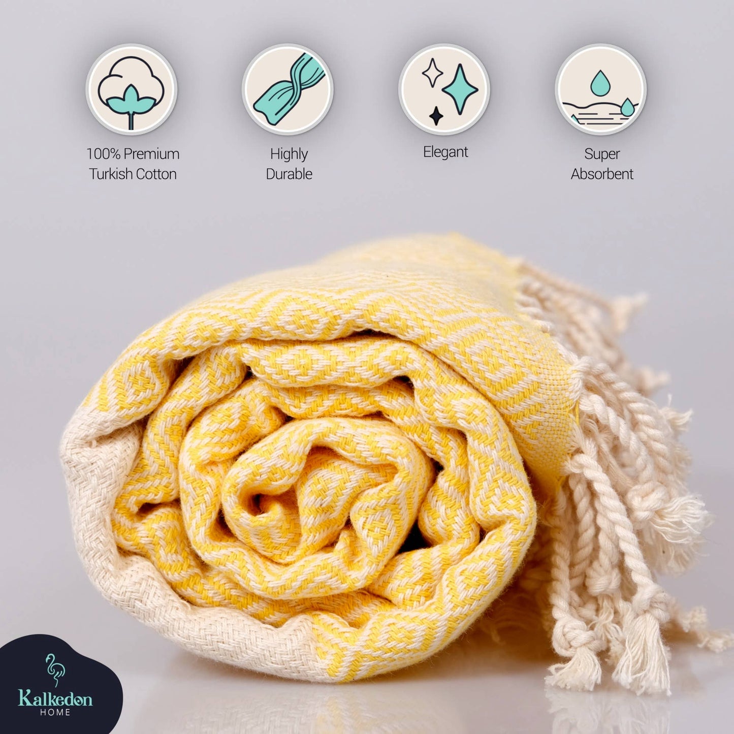 Turkish Towel | Peshtemal | Sand Resistant Beach Towel: Lime Green