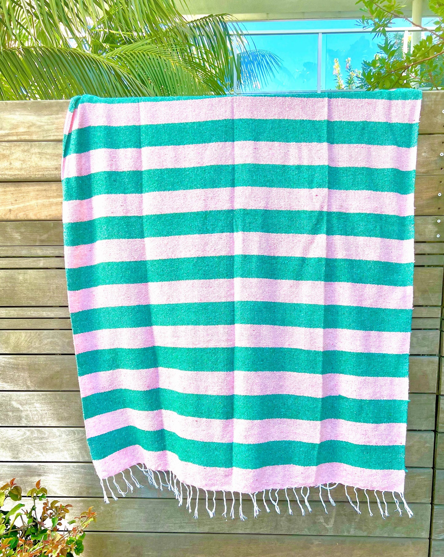 Flamingo Throw l Striped Beach Towel l Mexican Blanket