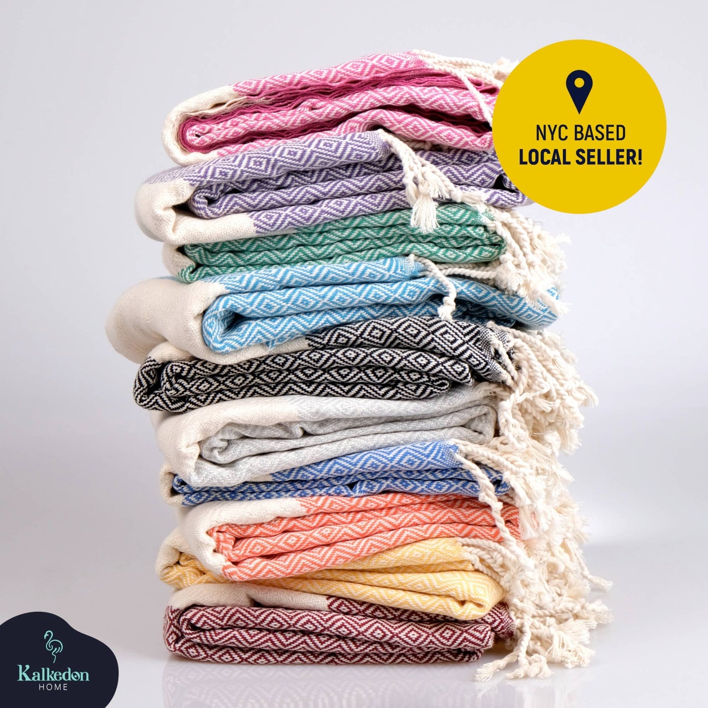 Turkish Towel | Peshtemal | Sand Resistant Beach Towel: Flamingo