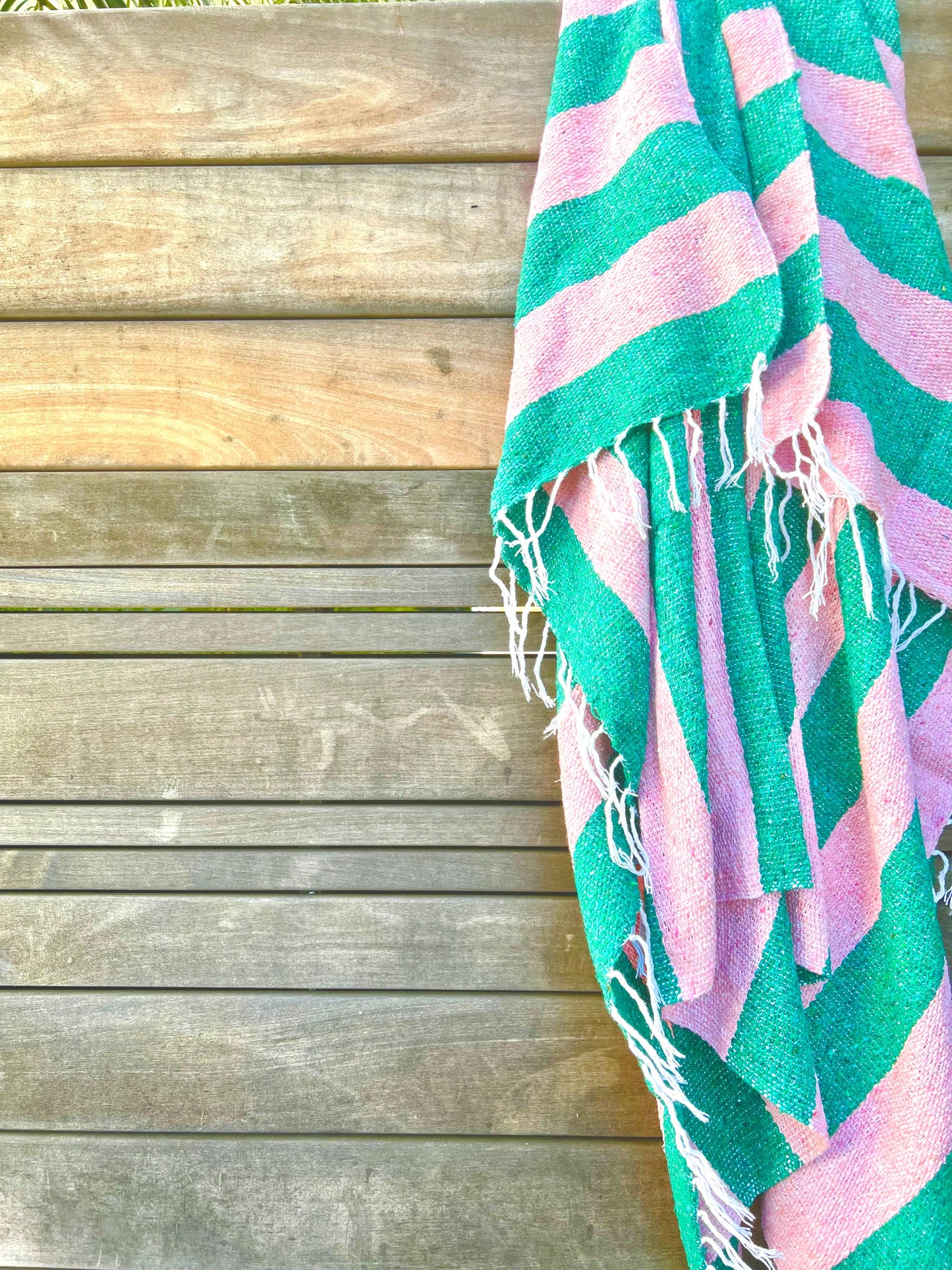 Flamingo Throw l Striped Beach Towel l Mexican Blanket