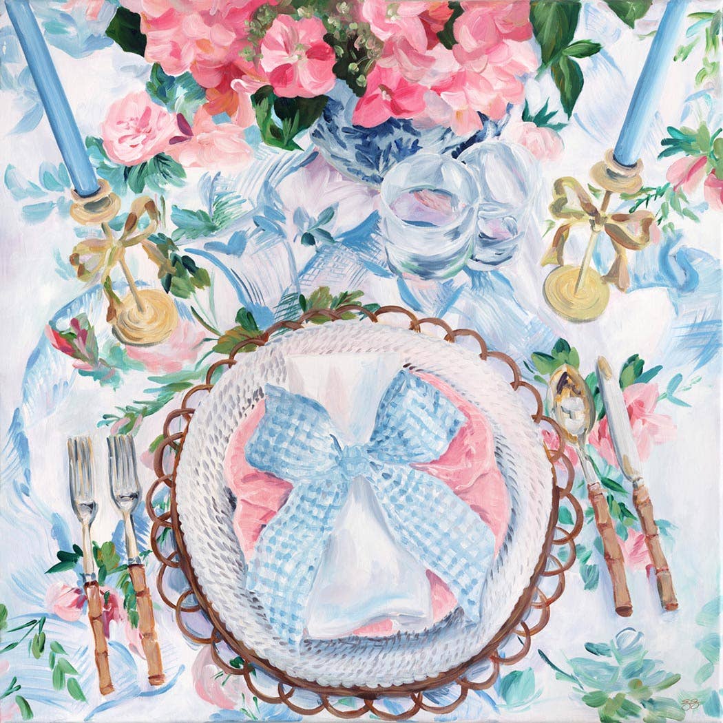 Blue Gingham, a fine art print on paper: 10 x 10 inches