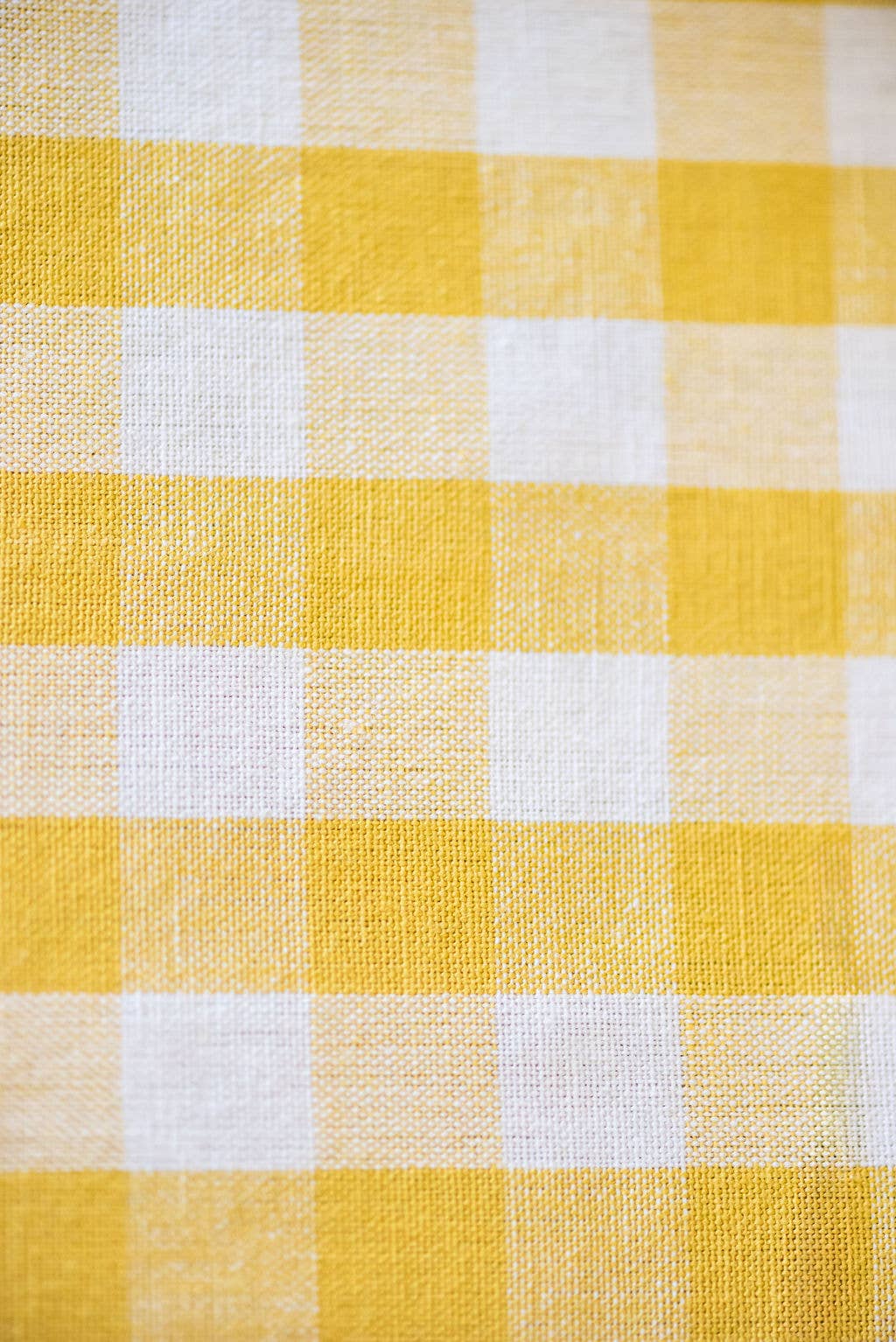 Yellow Ruffled Gingham Tablecloth: 60" x 120"