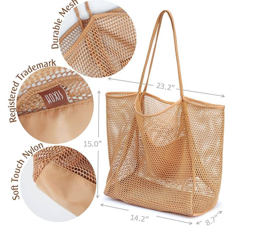 Mesh Beach sandproof bag Swimming Waterproof Tote handbag: One size / 1