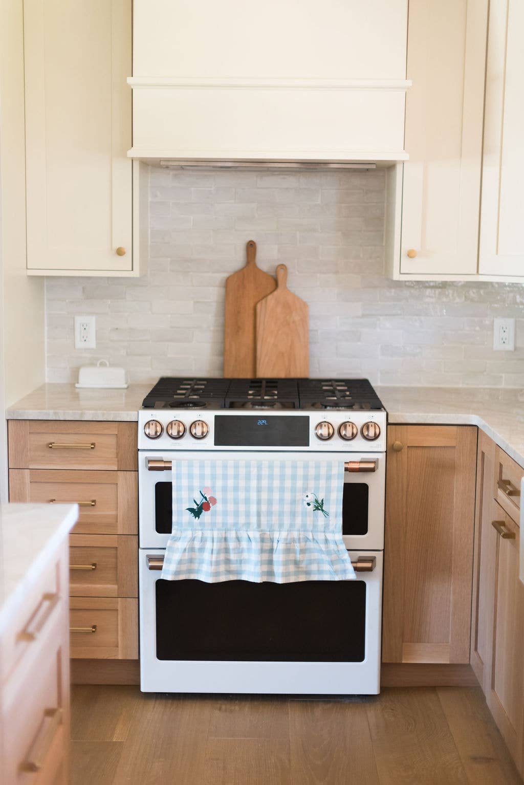 Blue Ruffled Gingham Dish Towel