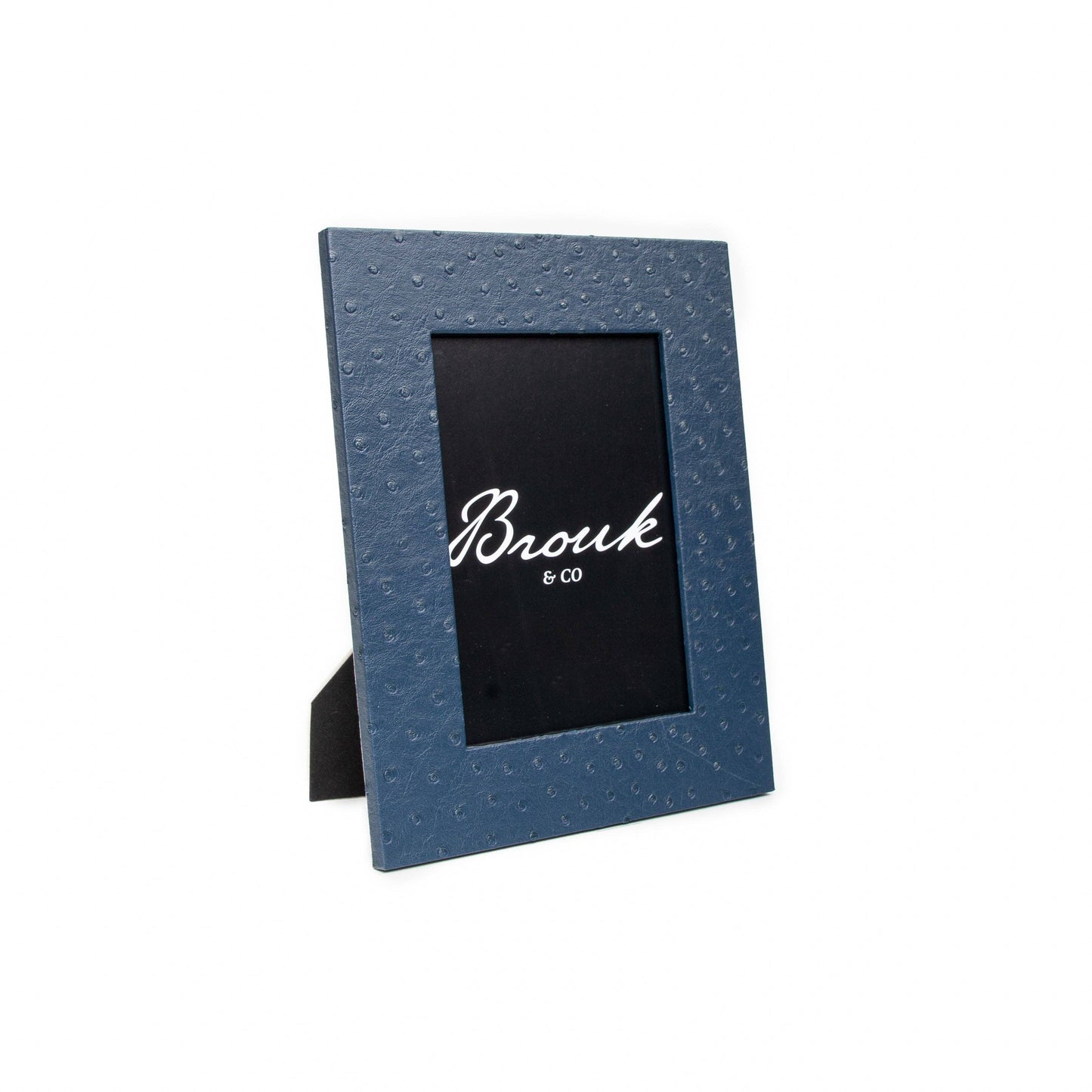 Ostrich Style Leather Frame: Dark Blue-2360