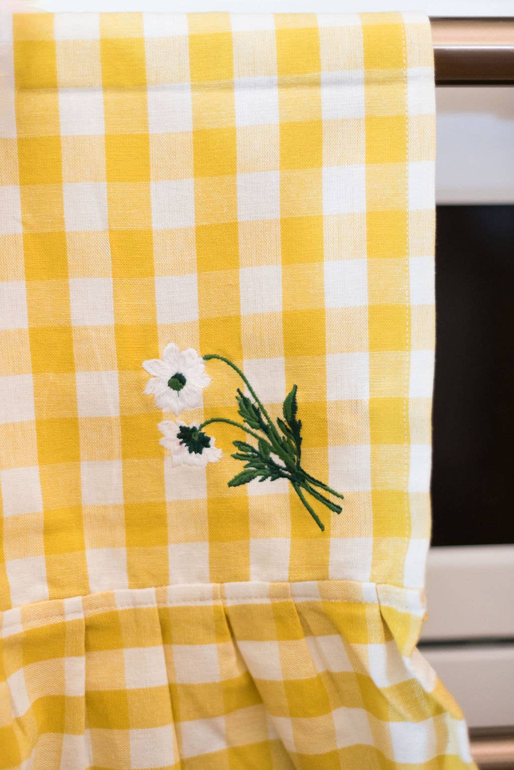 Yellow Ruffled Gingham Dish Towel