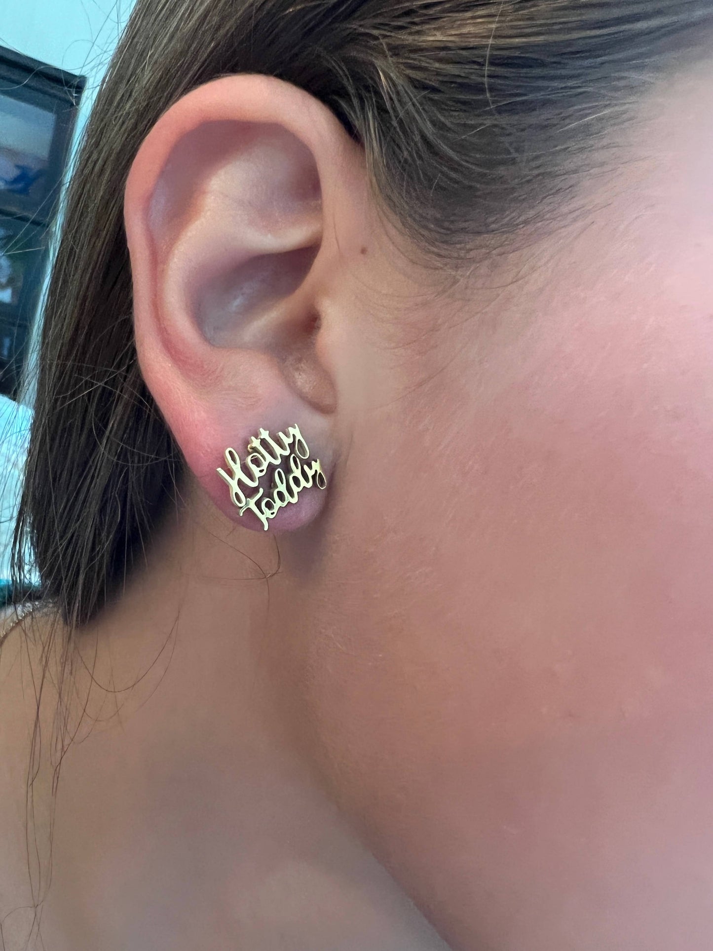 Ole Miss Hotty Toddy Gold Stud Earrings, Ole Miss Gift