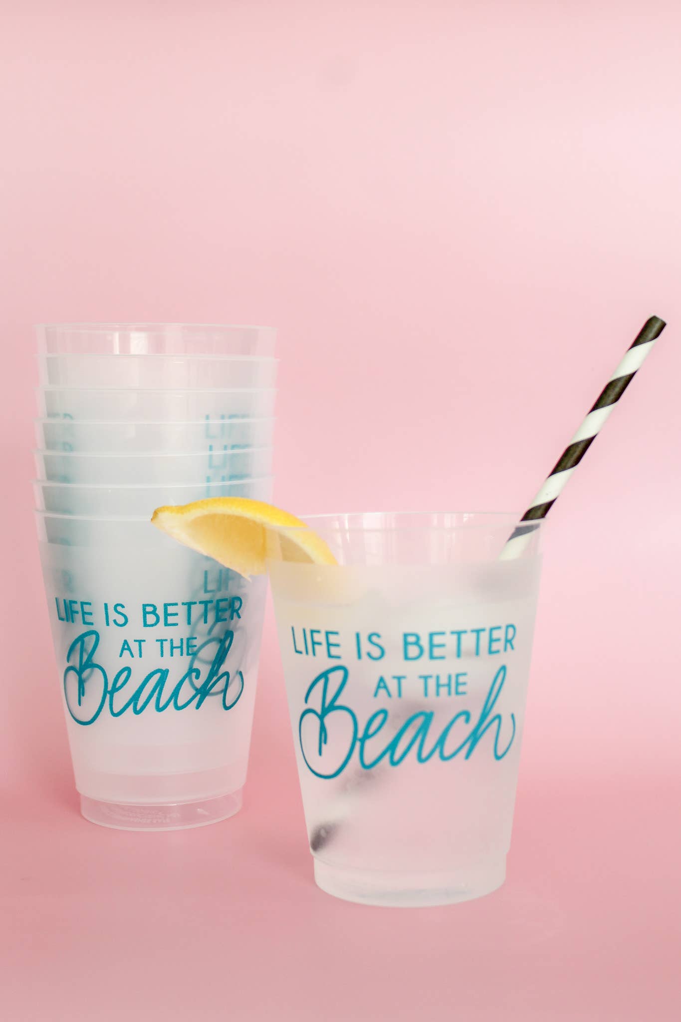 Life is Better at the Beach | Acrylic 16oz Set of 8 Cups