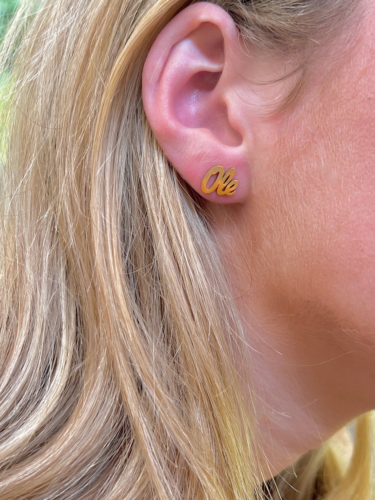 Ole Miss Gold Stud Earrings, Ole Miss Gift SOOO Cute!