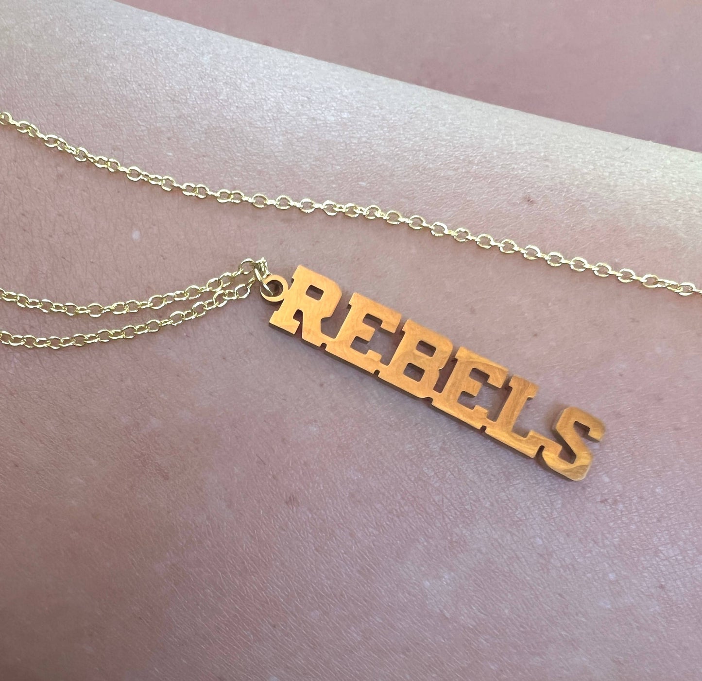 Ole Miss Rebels Simple Gold Layer Necklace: 16 inch