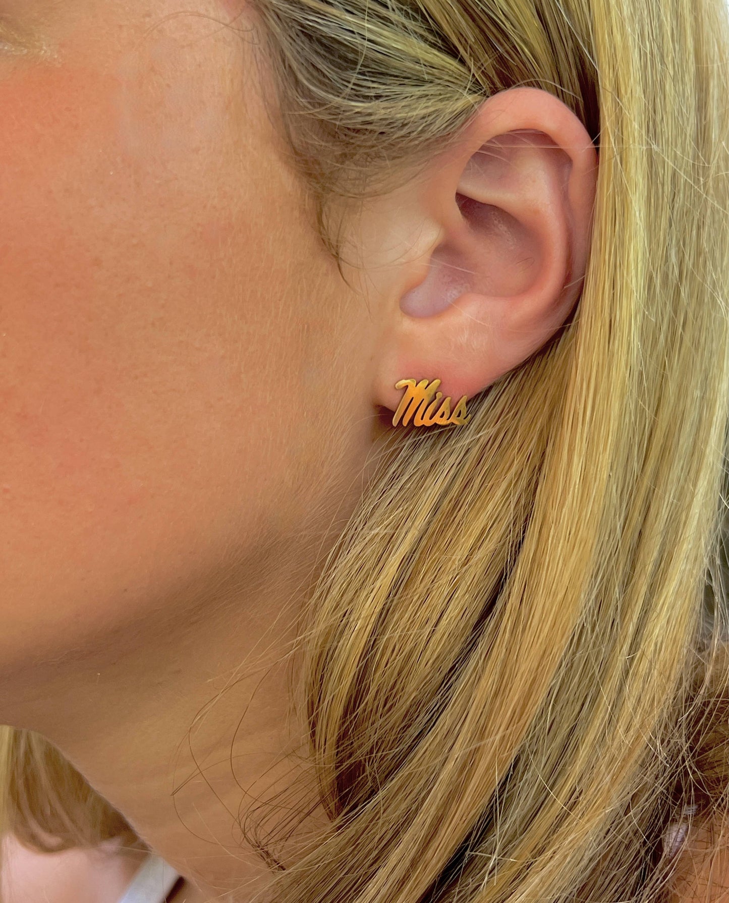 Ole Miss Gold Stud Earrings, Ole Miss Gift SOOO Cute!