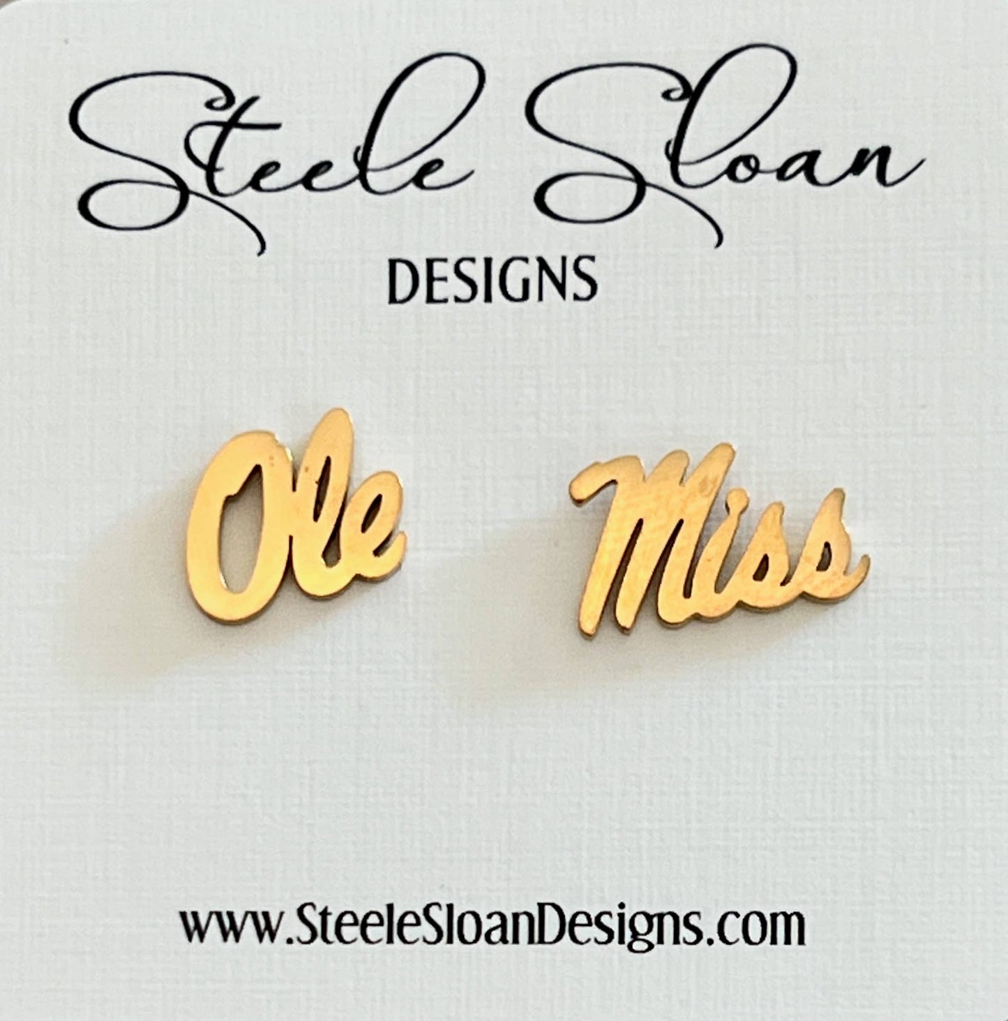 Ole Miss Gold Stud Earrings, Ole Miss Gift SOOO Cute!