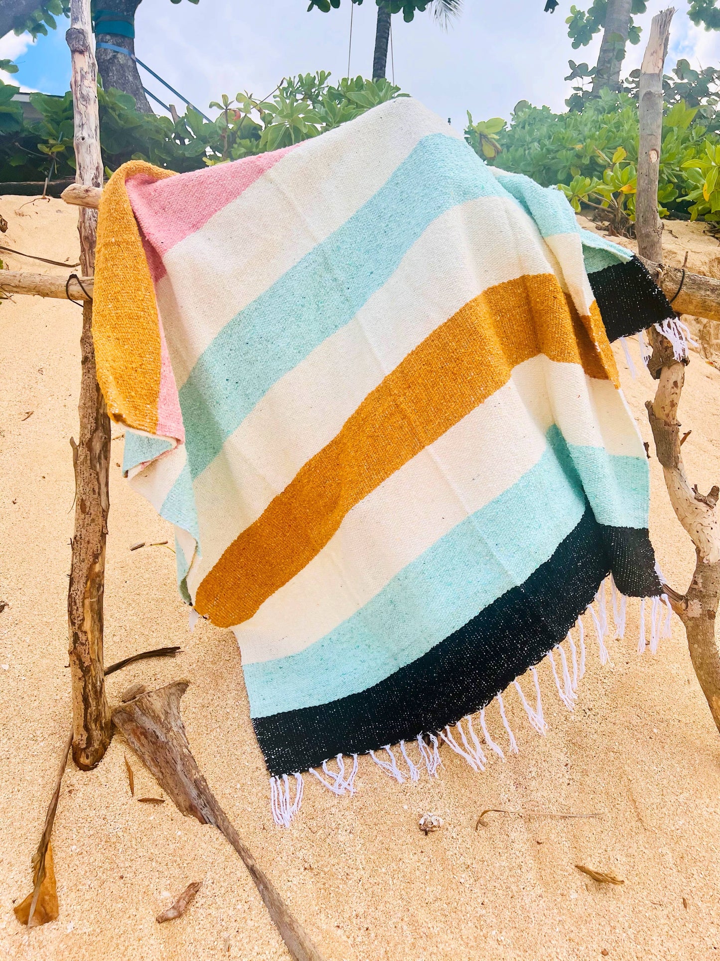 Ohana Lightweight Beach Blanket l Mexican Blanket l Throw