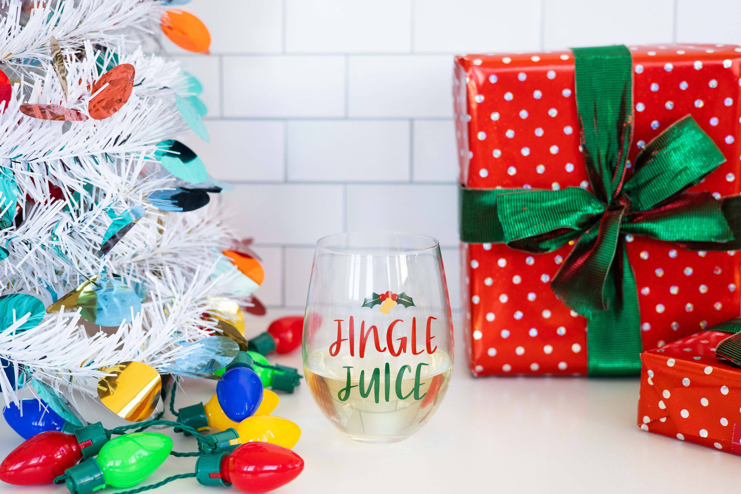 Jingle Juice Holiday Christmas Wine Glass