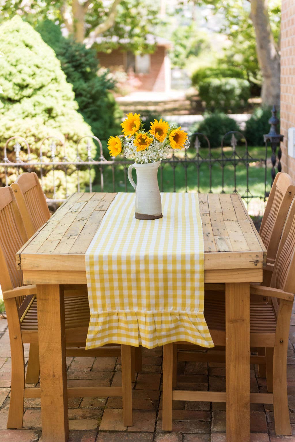 Blue Gingham Table Runner: Blue