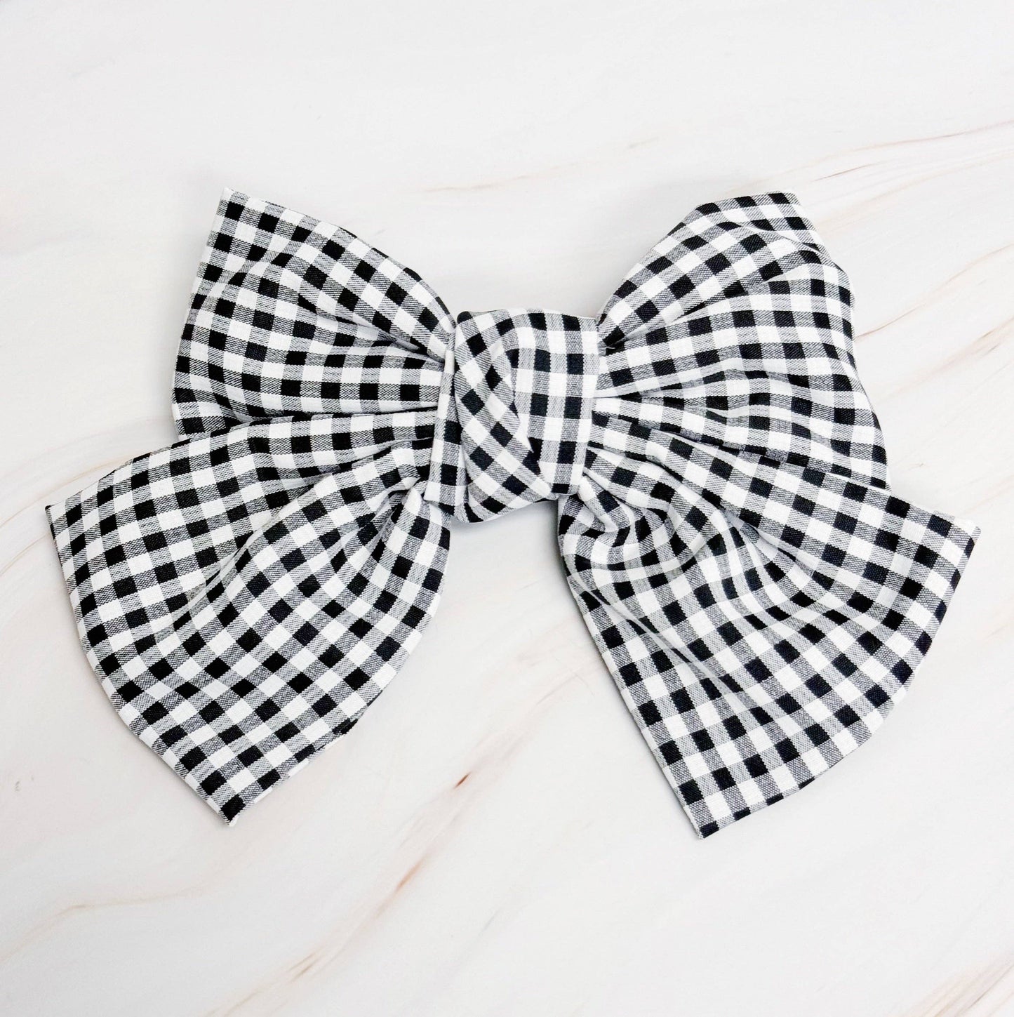 Gingham Bow Pretty Bow Hair Clip: Blue