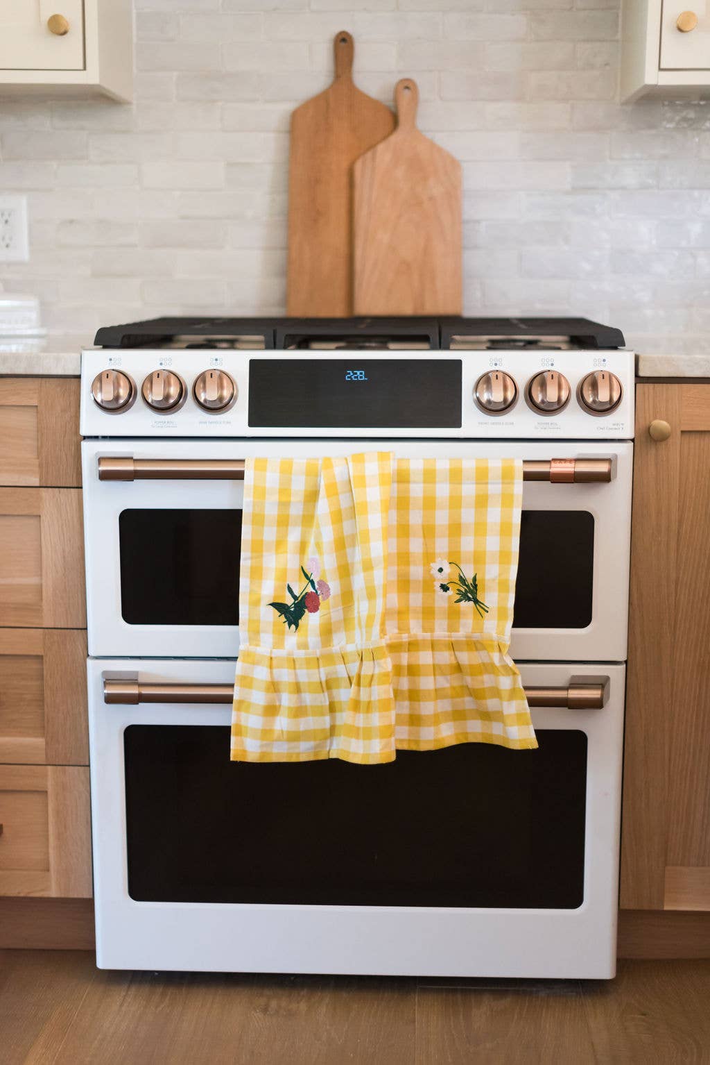 Yellow Ruffled Gingham Dish Towel