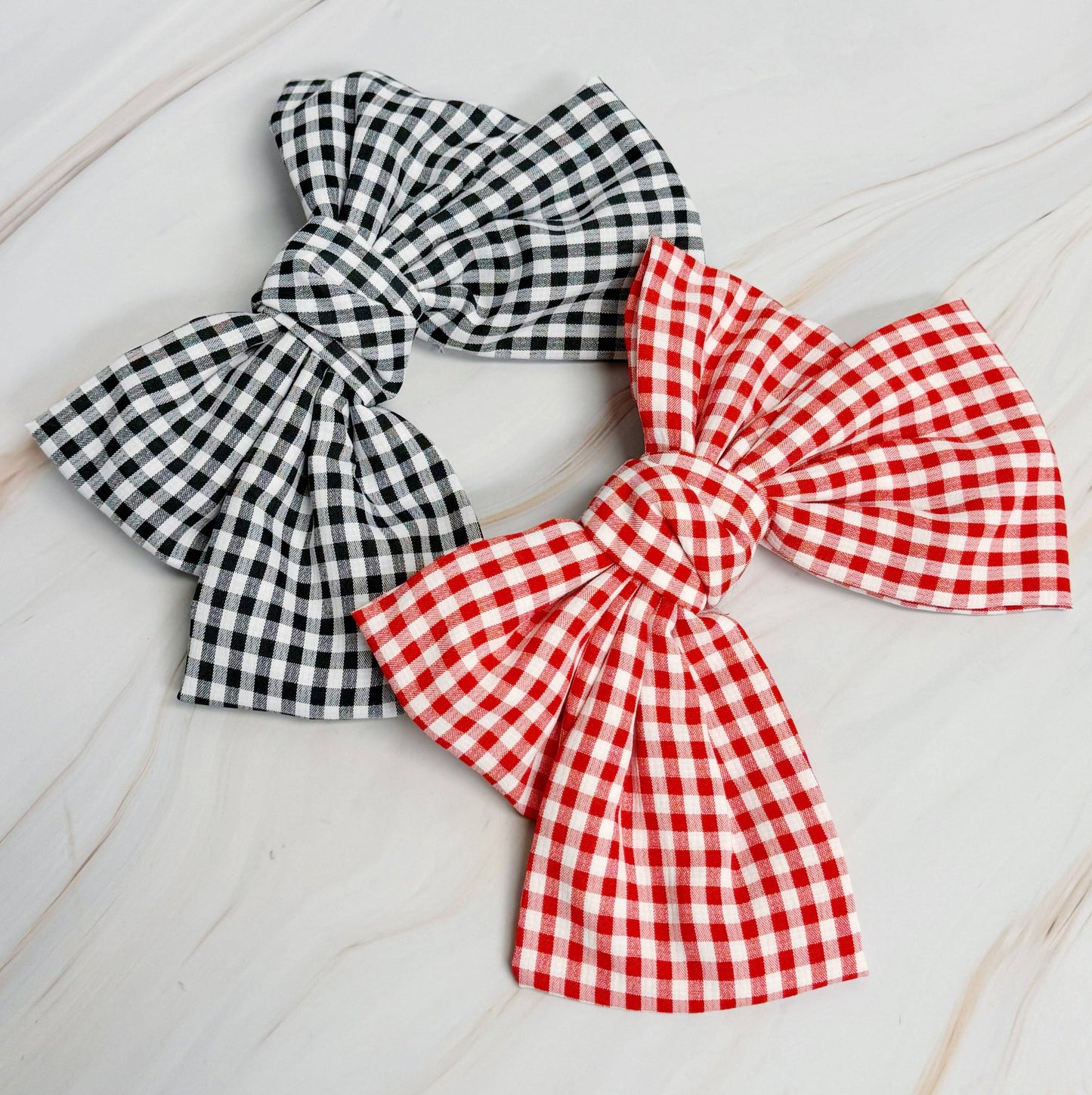 Gingham Bow Pretty Bow Hair Clip: Blue