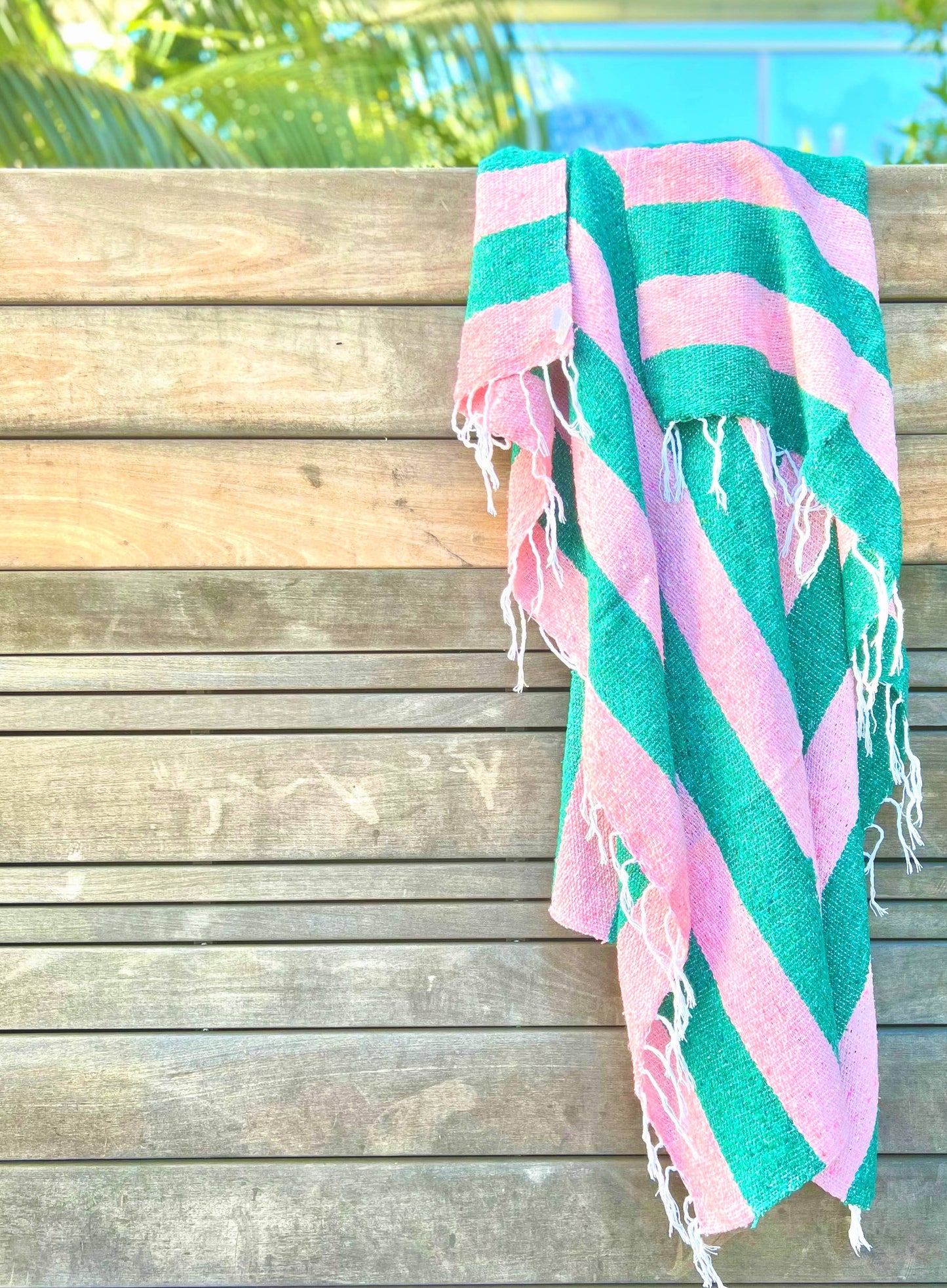 Flamingo Throw l Striped Beach Towel l Mexican Blanket