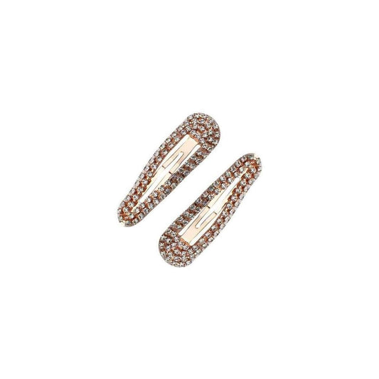 Mini Rhinestone Snap Clips - Rose Gold