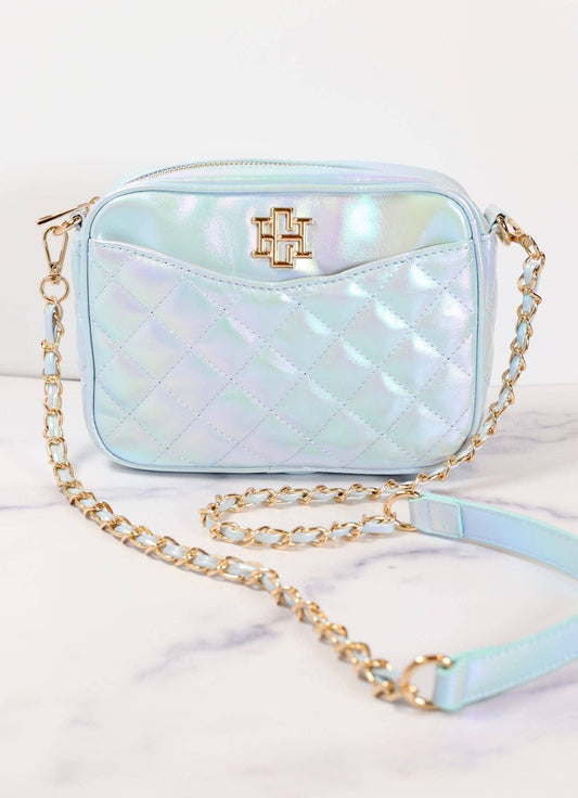 Olivia Quilted Crossbody BLUE OPAL