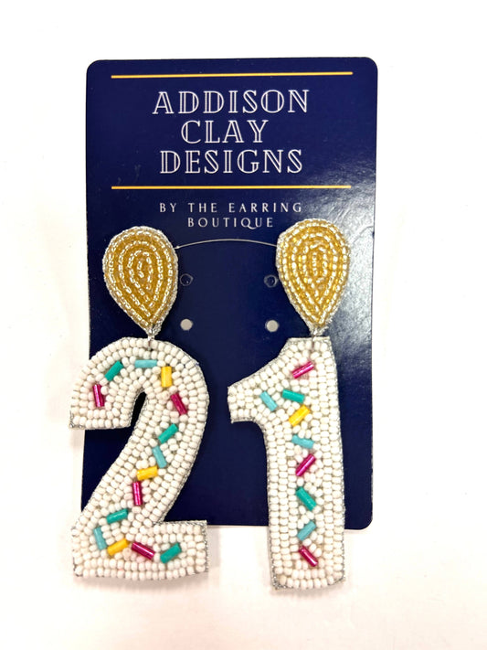 21 Birthday Beaded Earrings