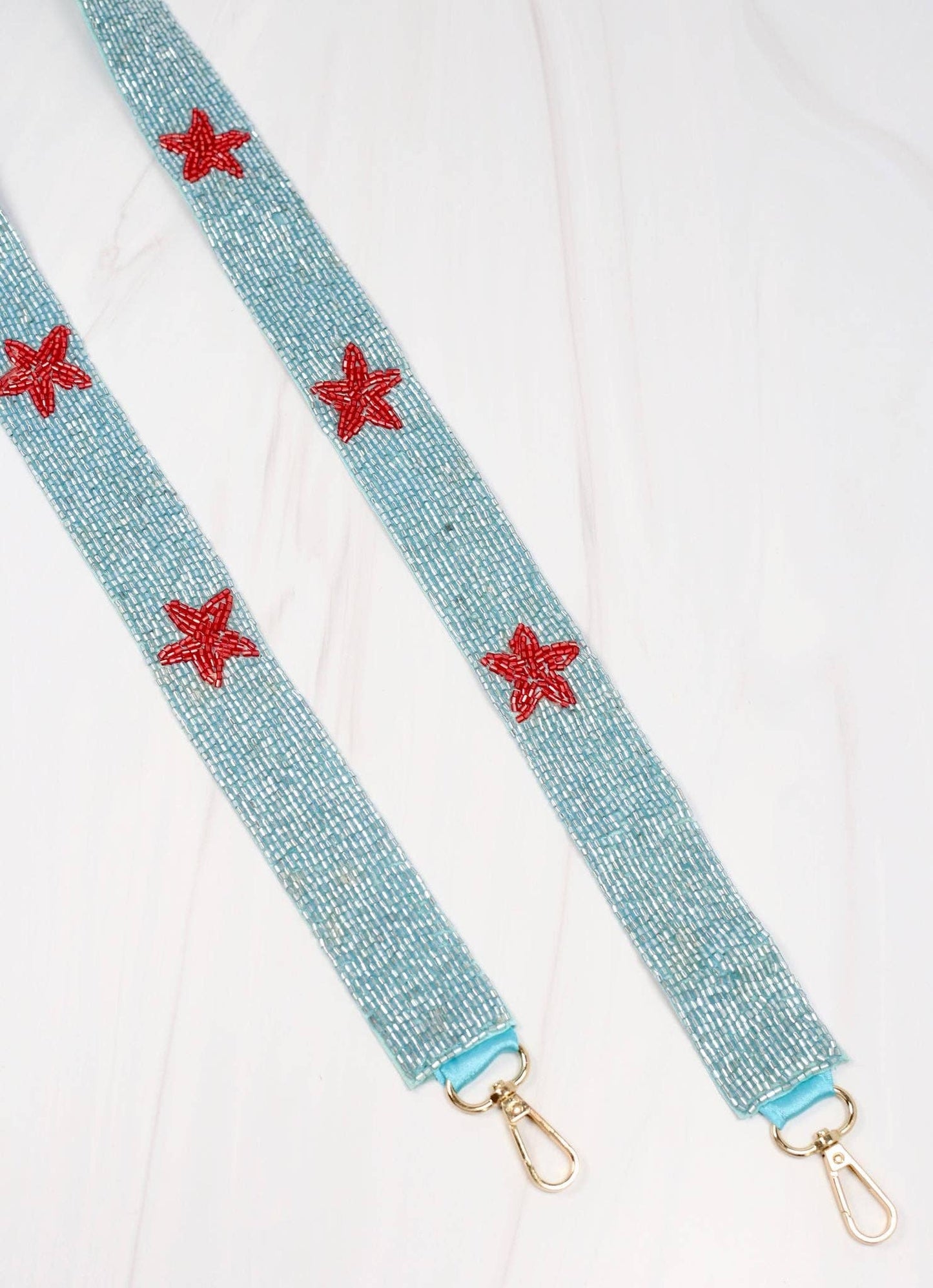 Stetson Star Beaded Crossbody Strap POWDER BLUE