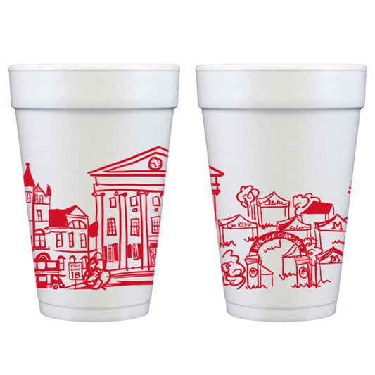 Foam Cup 10 Pack {Ole Miss - U of Mississippi Skyline}