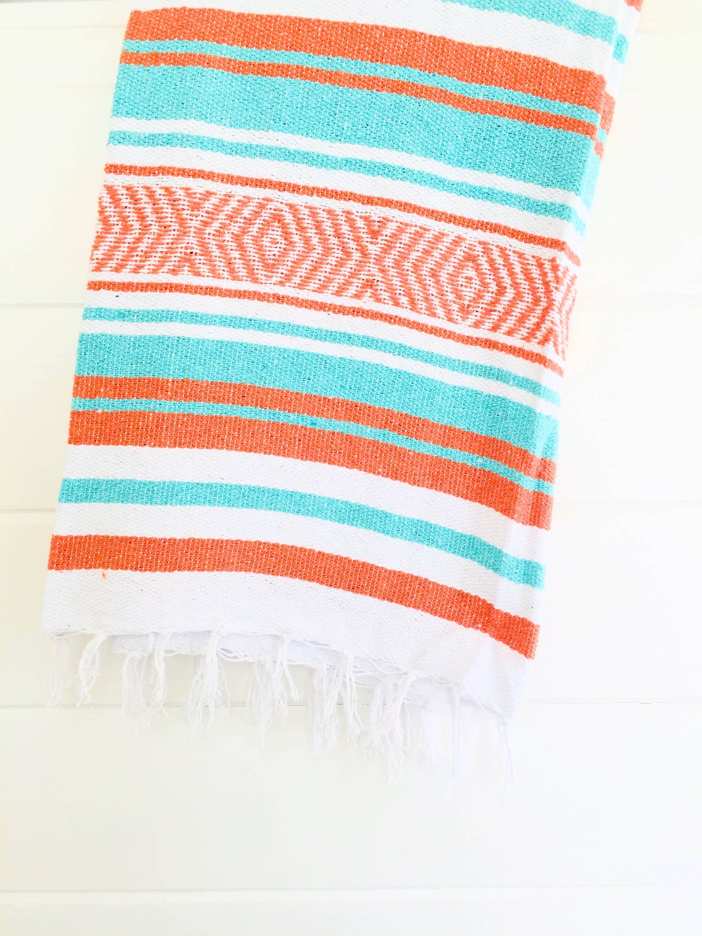 Creamsicle Throw Blanket - Mexican Blanket - Beach Towel