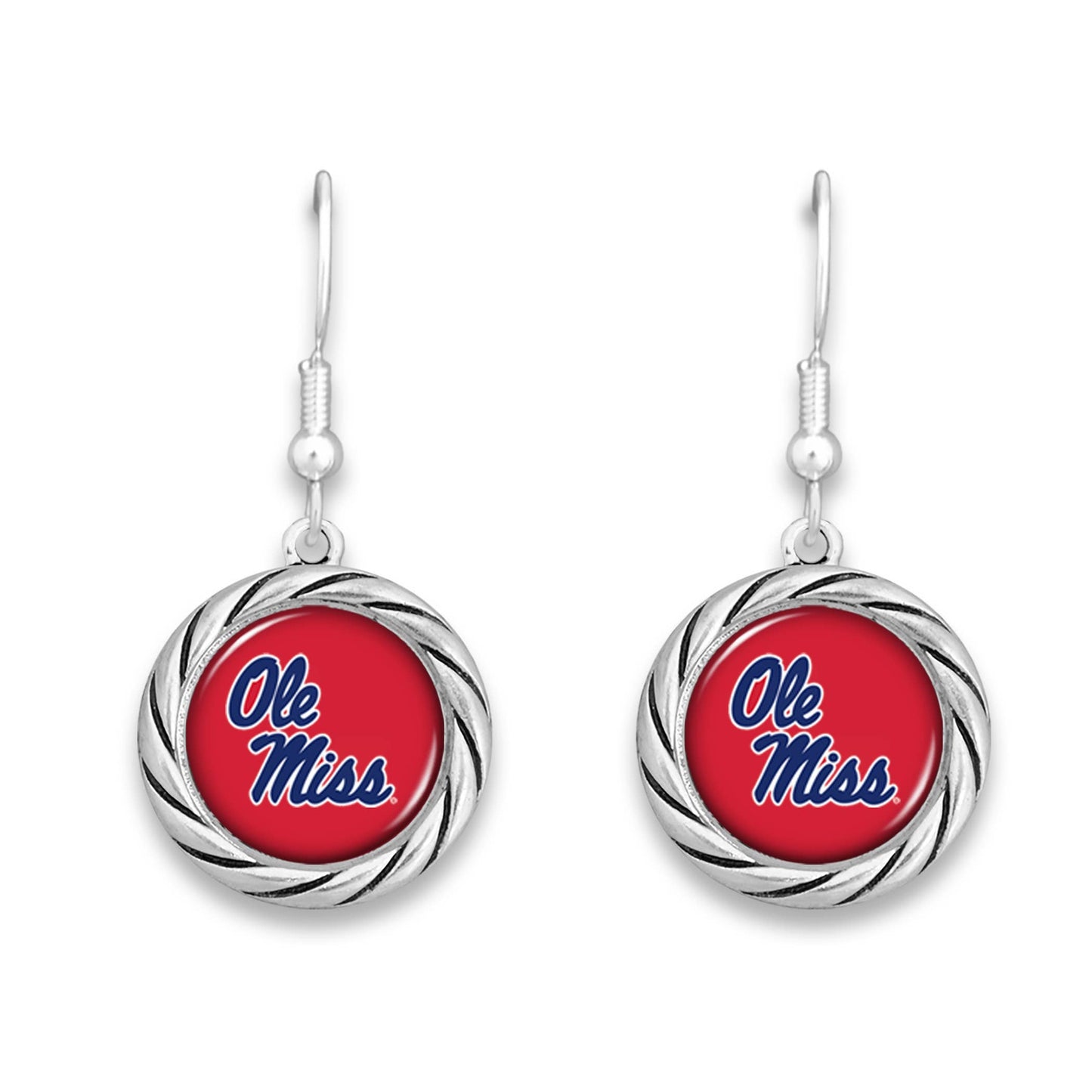 Ole Miss Rebels NCAA Twisted Rope Earrings