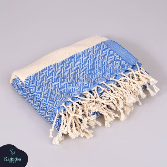 Turkish Towel | Peshtemal | Sand Resistant Beach Towel: Blue