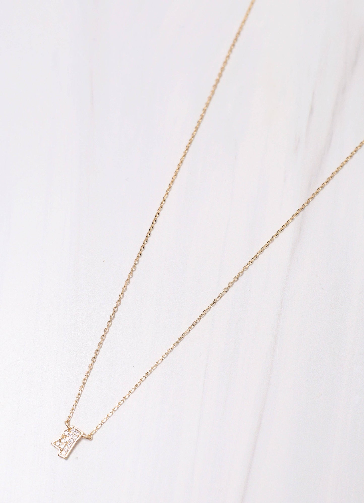 Mississippi CZ Necklace GOLD