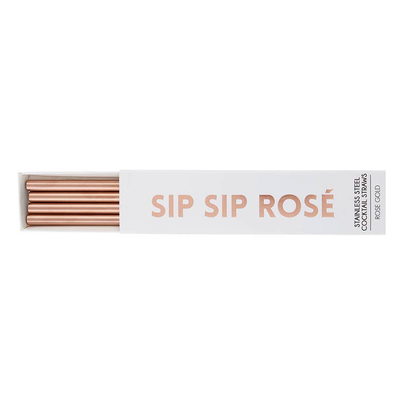 Rose Gold Cocktail Straws - 4pk